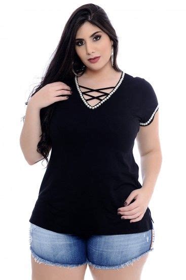 Blusa Plus Size De Manga Curta Vk Moda Plus Size Moda Moda Plus