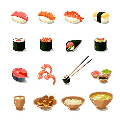 Asia Food Icon Set 445341 Vector Art At Vecteezy