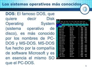 Caracter Sticas De Los Sistemas Operativos Ppt