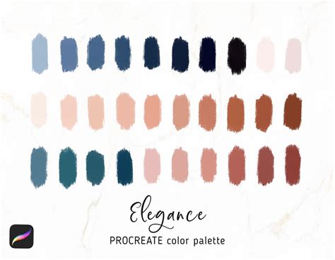 Elegance PROCREATE Color Palette Swatches For Procreate Etsy