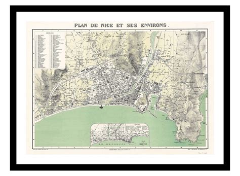 Old Map of Nice France Europe 1883 Art Print Vintage Poster Antique Old ...