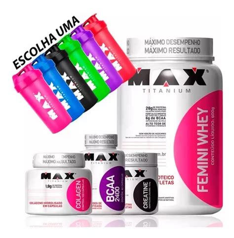 Kit Feminino Ganho De Massa Muscular Max Titanium Parcelamento Sem Juros