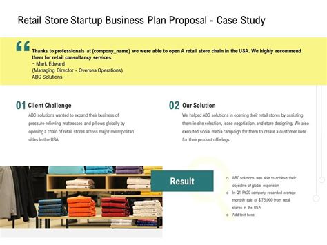 Retail Store Startup Business Plan Proposal Case Study Ppt Powerpoint