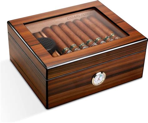 Cigarloong Cigar Humidor For Cigars Large Capacity Brown Desktop