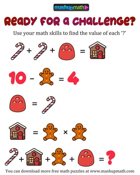 Are Your Students Ready For These Gingerbread House Day Math Puzzles