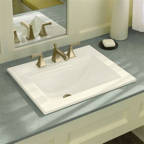 K 2337 8 03347 Kohler Memoirs® Ceramic Rectangular Drop In Bathroom Sink With Overflow