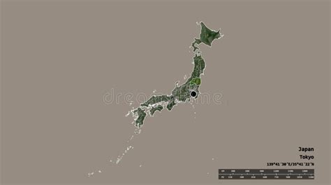 Location Of Fukushima Prefecture Of Japan Satellite Stock