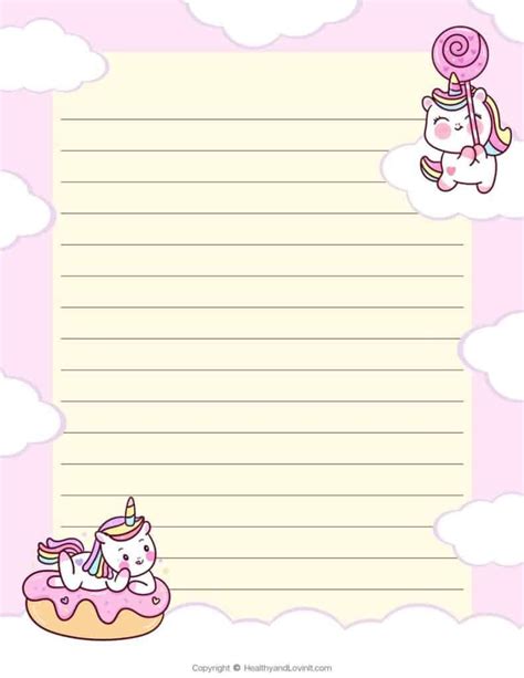 Free Kawaii Printable Stationery Lots Of Cute Lined Paper Artofit