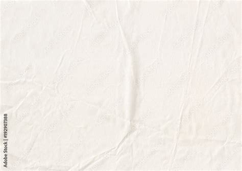 Texture Of White Crumpled Kraft Paper Sheet With Small Soft Brown Grain