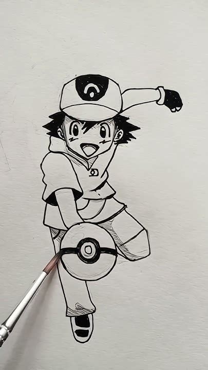 How To Draw Ash Pokemon 💗 Anime Sketch 🤍 Youtube