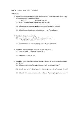 Parcial Marzo 2021 Mates II RESUELTO Pdf