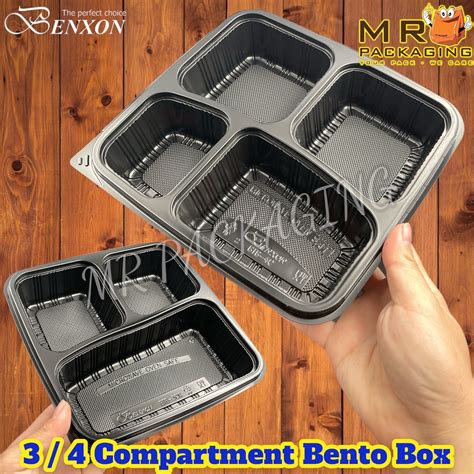 Benxon Compartment Black Container With Lid Sets