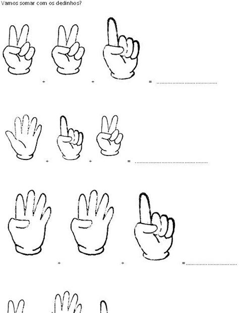 Matemática Vamos Somar Com Os Dedinhos Atividades Indicadas Para Crianças De Primeiro E Segundo