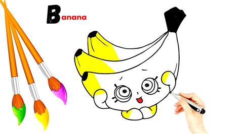 Banana drawing tutorial - Banana drawing easy - Step by step | Drawing ...