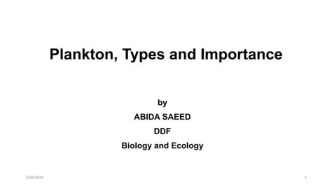 PLANKTON, TYPES, IMPORTANCE.pptx