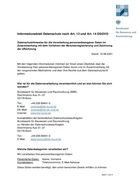 Fillable Online Informationsblatt Datenschutz Nach Art Und Art