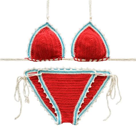 Women Sexy Swimsuit Crochet Knitting Bikini Set Girl Bikini Swimwear