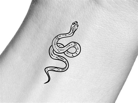 Snake Moon Stars Temporary Tattoo - Etsy