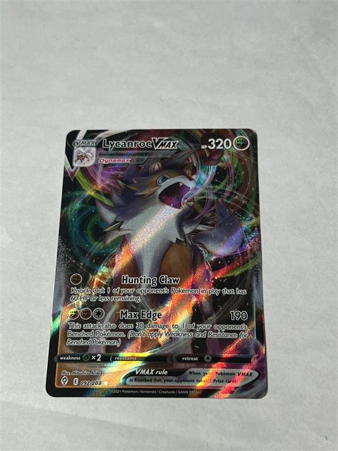 Pok Mon Tcg Lycanroc Vmax Evolving Skies Holo Ultra Rare For