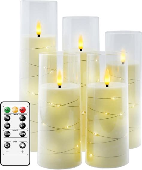 Amazon Kakoya Flameless LED Candles With Timer 5 Pc Flickering