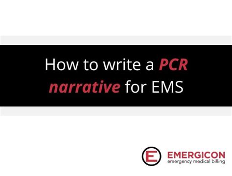 How To Write A Patient Care Report Ems Narrative Example