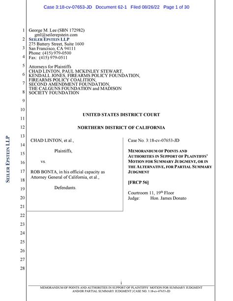 Rob Romano On Twitter Linton V Bonta N D Ca Plaintiffs Motion