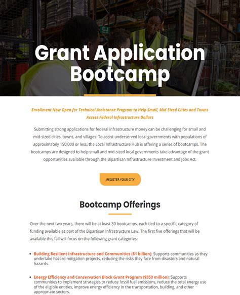 Grant Application Bootcamp Climate Program Portal