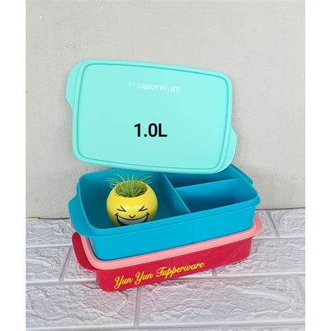 Tupperware Jollitup Lunch Box 1 Pc 10l With Divider Turquoise