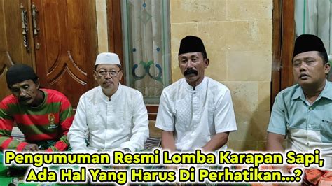 Pengumuman Resmi Lomba Karapan Sapi Di Lap Asemanis Minggu Mei