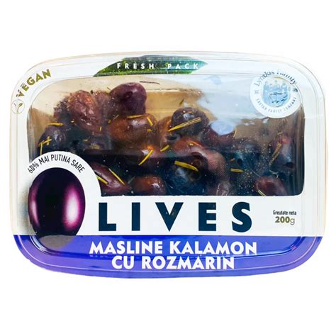 Masline Kalamon Lyrakis Cu Rozmarin 200g Carrefour Romania