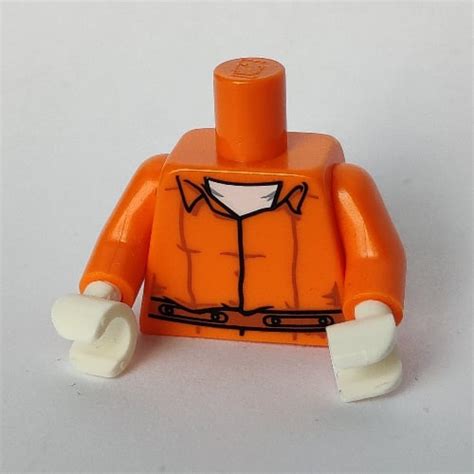 LEGO PART 973c34h27pr3636 Torso Prisoner Jumpsuit With Belt And White