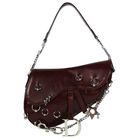 Christian Dior By John Galliano Rare Hardcore Pierced Saddle Leather Handbag At 1stdibs Dior