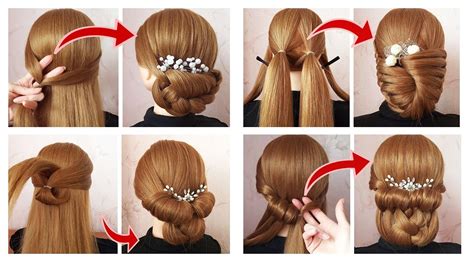 4 Easy French Bun Hairstyles Step By Step ️ Coiffures Simples Youtube