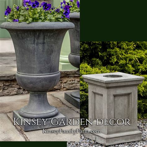 Paris Urn Outdoor Cast Stone Planter On Classic Pedestal Kinsey Garden Decor