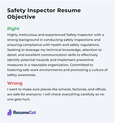 Top 16 Safety Inspector Resume Objective Examples