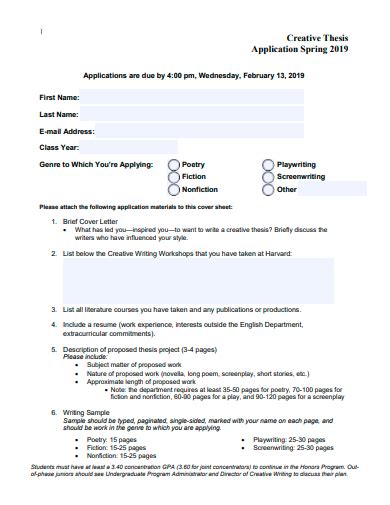 FREE 20 Thesis Application Samples In PDF MS Word