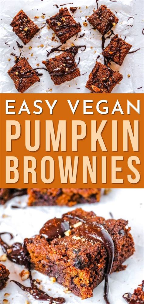 Healthy Pumpkin Brownies Recipe I Easy Vegan Pumpkin Brownies Recipe I