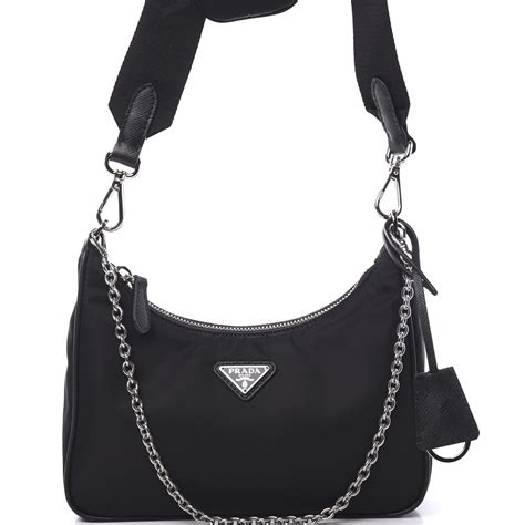 PRADA Nylon Re Edition 2005 Shoulder Bag Black 593809