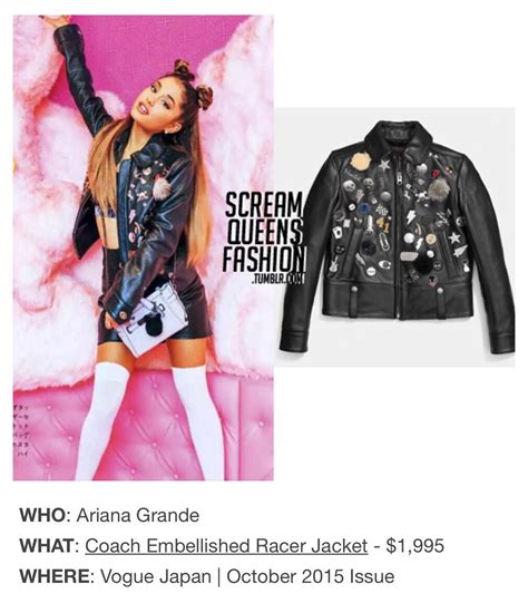 Ariana Grande Wearing Coachs Embellished Racer Jacket 1995 And