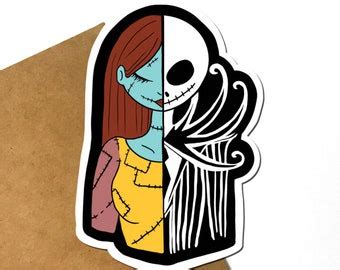 Jack And Sally Spiderweb Heart Sticker Jack Skellington Sticker Sally