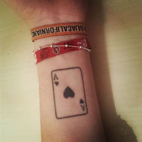 7 Of Hearts Card Tattoo