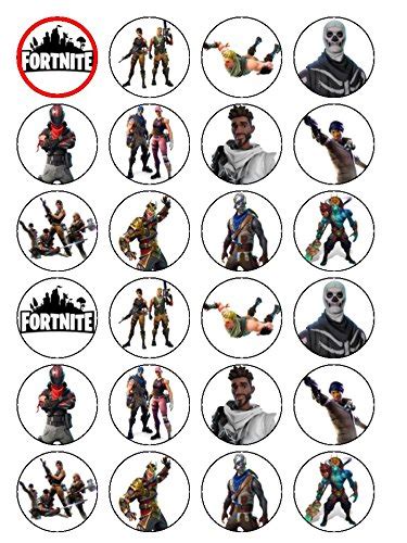 Buy 24 Fortnite Game Fortnite Game Edible Wafer Paper Cup Cake Toppers Online At Desertcartuae