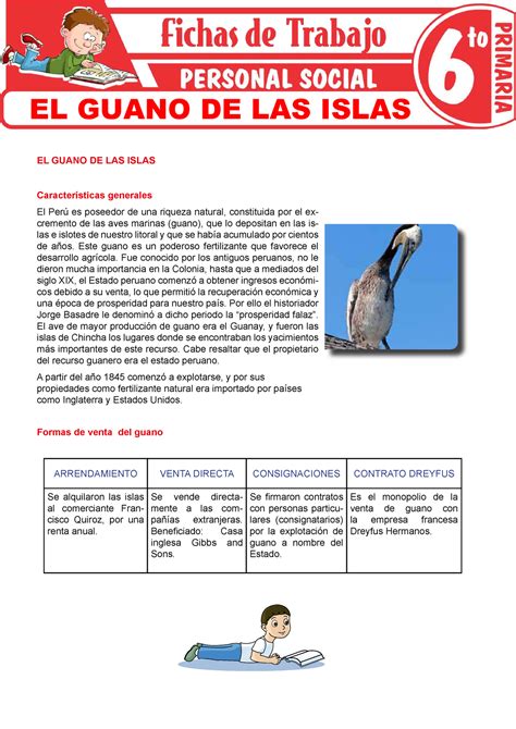 El Guano De Las Islas Para Sexto Grado De Primaria HISTORIA DE LA