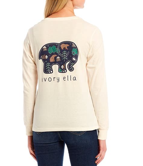 Ivory Ella Ivory Long Sleeve Brown Bear Graphic T Shirt Dillard S