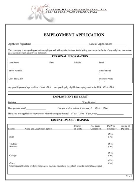 Fillable Online South Burlington Employment Application Fax Email Print