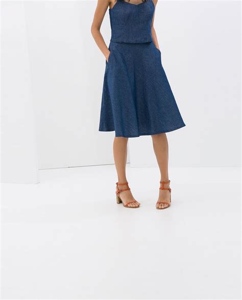 DENIM MIDI SKIRT Midi Skirts WOMAN ZARA United States Midi