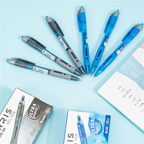 Deli Press Ballpen Gel Pen Mm Black Blue Ink Sign Writing Pen School