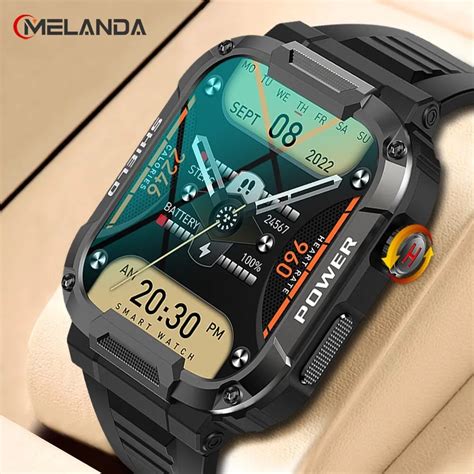 MELANDA 1 85 Outdoor Military Smart Watch Men Bluetooth Call Smartwatch