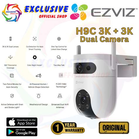 Jual Ezviz H9c Dual Lens 3k And 3k 5mp 5mp Smart Home Wifi Ip Camera Cctv Outdoor Pan And Tilt