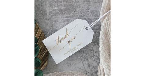 Elegant Gold Calligraphy Thank You Favor T Tags Zazzle